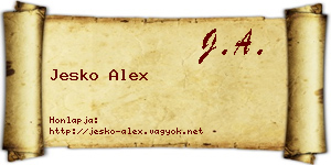 Jesko Alex névjegykártya